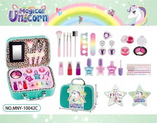 Kuferek do Makijażu dla Dzieci Zestaw Kosmetyków Bezpieczne Cienie Pomadki na Arena.pl