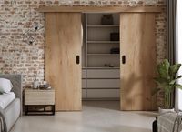 DRZWI PRZESUWNE PODWÓJNE 180 cm x 210 cm + SYSTEM PRZESUWNY CAŁY ZESTAW