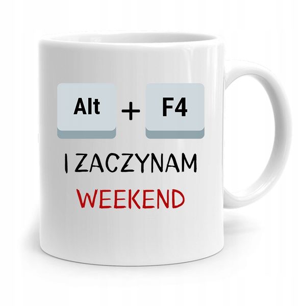 Kubek Informatyka Programisty I Zaczynam Weekend Z Nadrukiem Ze Zdjęciem zdjęcie 1