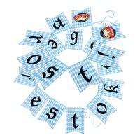 Papierowy Komplet Banerów na Oktoberfest 20x14 cm Niebieski i Biały