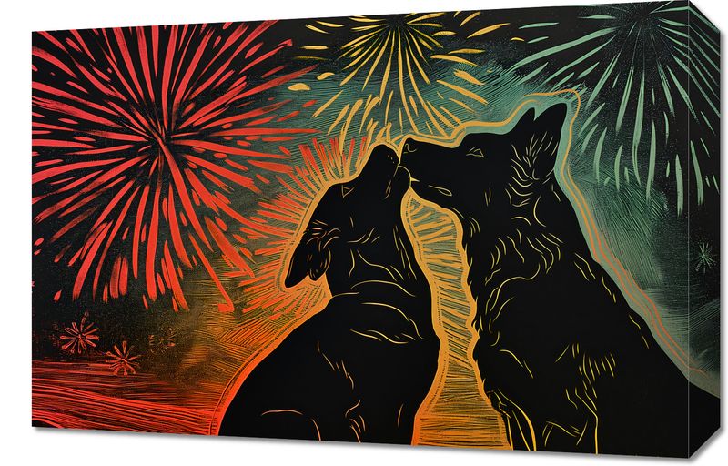 Obraz 60x40cm Psi Uścisk zdjęcie 1