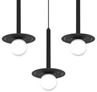 Stylowa wisząca lampa Futura MLP8914 szklane klosze czarna