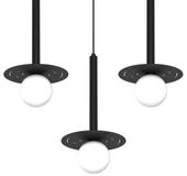 Stylowa wisząca lampa Futura MLP8914 szklane klosze czarna