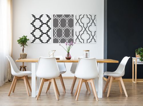 63508 Obraz na płótnie TRYPTYK SZARY MURCJA na Arena.pl