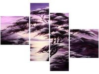 100 70CM OBRAZ 4 ELEM DRZEWO SNÓW DRUK PŁÓTNO RAMA