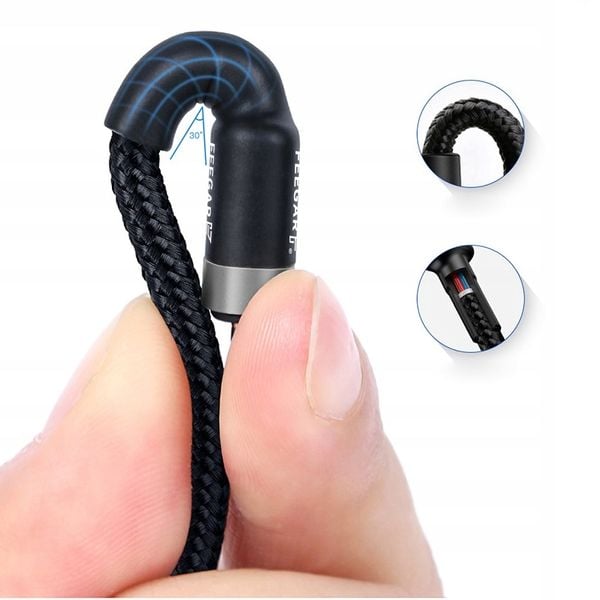 Feegar Kabel Usb-A Micro Usb Qc 3.0 Nylonowy 2.4A zdjęcie 9