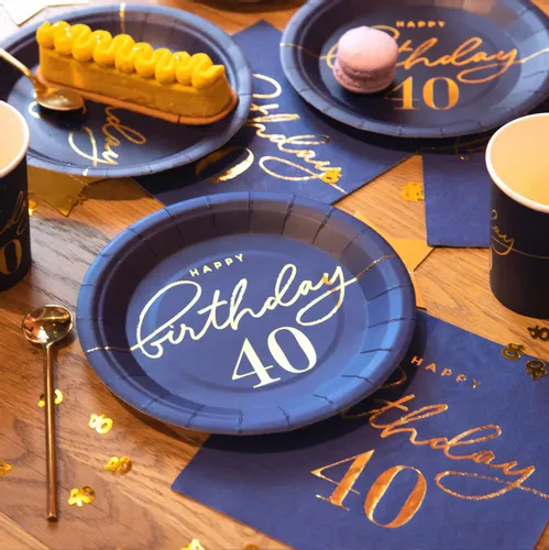 Serwetki papierowe na 40 urodziny granatowe, 10 szt. na Arena.pl