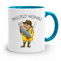Kubek Błękitny Wędkarza Rybak Najlepszy Wędkarz Z Nadrukiem Ze Zdjęciem