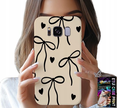 ETUI DO SAMSUNG GALAXY S8 - BEŻOWE KOKARDKI WSTĄŻKA MODNE WZORY na Arena.pl