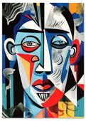 Obraz na płótnie portret kubizm twarz picasso 80x120 cm