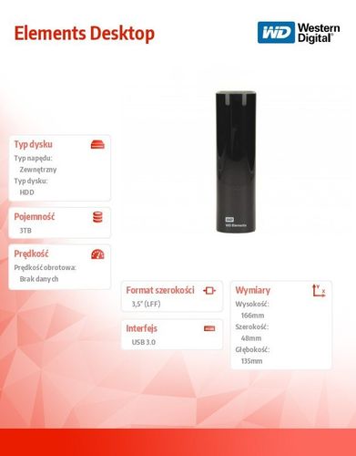 HDD 3.5 WD Elements Desktop 3TB USB na Arena.pl
