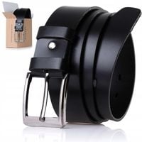 Pasek skórzany SEPHER klasyczny męski czarny | 85