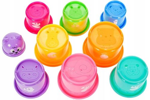 PIRAMIDA WIEŻA Z KLOCKÓW KUBECZKÓW DO ZABAWY WODY KLOCKI DLA DZIECI ZABAWKA na Arena.pl