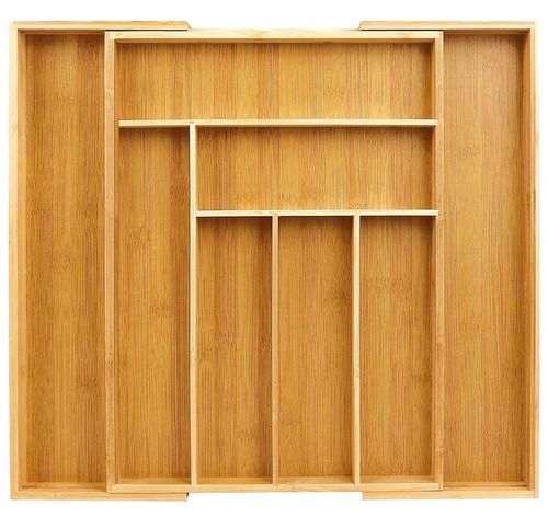 ORGANIZER NA SZTUĆCE WKŁAD DO SZUFLADY REGULOWANY BAMBUSOWY DREWNIANY na Arena.pl