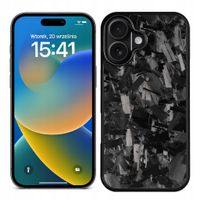 Apple iPhone 16 CASE OBUDOWA KUTY CARBON FORGED Black WŁÓKNO WĘGLOWE