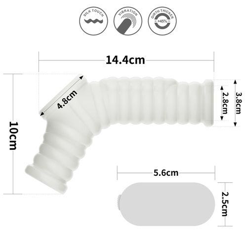 Vibrating Wave Knights Ring with Scrotum Sleeve (White) na Arena.pl