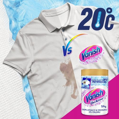 Vanish Oxi Action Odplamiacz w proszku do koloru + do bieli 0% chloru 2,8kg na Arena.pl