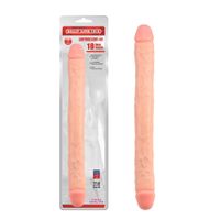 proste podwójne dildo do sexu lesbijskiego 46 cm