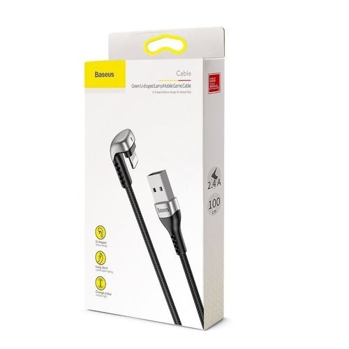 Kabel kątowy Lightning Baseus U-shaped 1m 2.4A (czarny) na Arena.pl