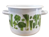 Garnek Emaliowany Bez Pokrywki Net-Pol Warzywa Zielone 20 cm 4,5 L