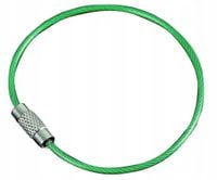 Brelok pętelka do kluczy linka skrętka w PCV green skręcana żyłka plakietki