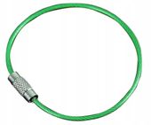 Brelok pętelka do kluczy linka skrętka w PCV green skręcana żyłka plakietki