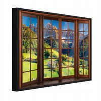 Obraz W Ramie Na Płótnie Do Sypialni Salonu 3D Okno 120x80