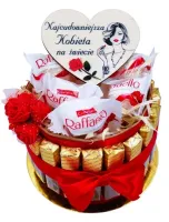 Tort MERCI Prezent Podziękowanie dla Rodziców Kosz Prezentowy Zestaw 18 30