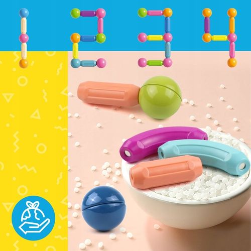 DUŻE KLOCKI MAGNETYCZNE KONSTRUKCYJNE EDUKACYJNE STICKS PATYCZKI XXL 98 ele na Arena.pl