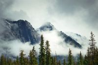 Fototapeta Majestatyczne Góry we Mgle do Salonu 270x180