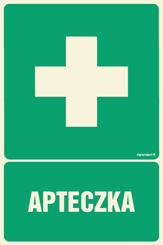 Apteczka Znak Ratunkowy Świecący Płyta + Przylepce Signproject Gi010_100X150_Ps Bhp Robocze na Arena.pl