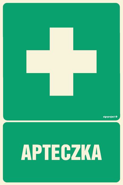 Apteczka Znak Ratunkowy Świecący Płyta + Przylepce Signproject Gi010_100X150_Ps Bhp Robocze zdjęcie 1