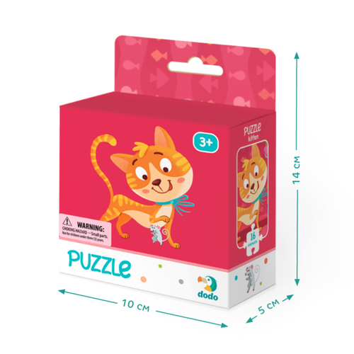 Puzzle ”Kotek” 16 Elementów Układanka Edukacyjna Dla Dzieci Zestaw Kot na Arena.pl