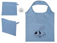 Torba na zakupy składana zakupowa 38x58cm eko stylowa niebieska z nadrukiem
