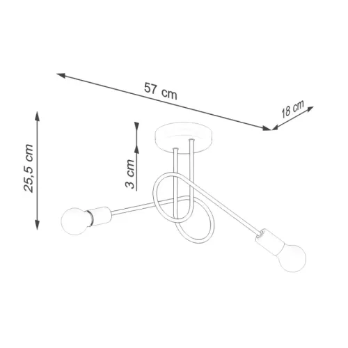 Żyrandol LOOP 2 czarny na Arena.pl