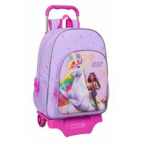 Torba szkolna z kółkami Unicorn Academy Liliowy 33 x 42 x 14 cm