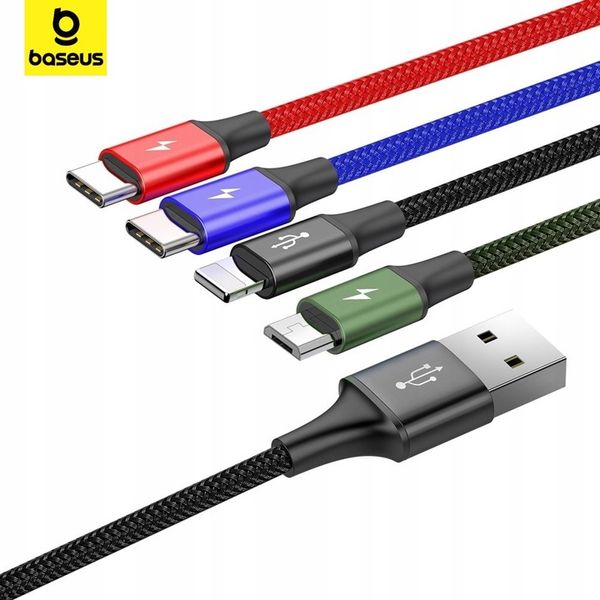 BASEUS SZYBKI MOCNY KABEL PRZEWÓD USB 4W1 2XUSB-C LIGHTNING MICRO QC 1.2M zdjęcie 10