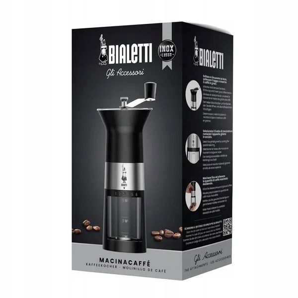 BIALETTI MŁYNEK DO KAWY PRO RĘCZNY CERAMICZNE ŻARNO CZARNY zdjęcie 4
