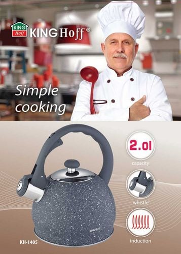 czajnik z gwizdkiem 2l kinghoff kh-1405 marble na Arena.pl