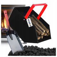 ZESTAW KOMINKOWY WĘGLARKA DUŻA NA WĘGIEL CZARNA SZUFLA ŁOPATKA DO