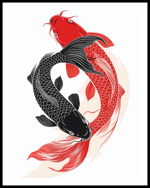 Plakat 50x65cm Yin i Yang Koi zdjęcie 3