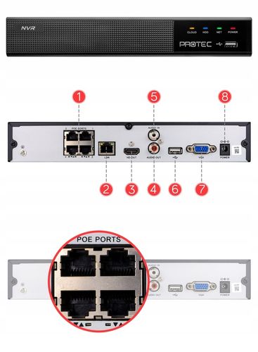 CYFROWY MONITORING 4 KAMERY TUBOWE IP 5MPX POE ZEWNĘTRZNE PODGLĄD ONLINE na Arena.pl