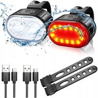 MOCNE LAMPKI ROWEROWE ŚWIATŁO PRZÓD TYŁ USB WODOODPORNE LED T6 800 LUMENÓW