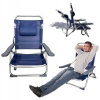 LEŻAK PLAŻOWY KRZESŁO PLAŻOWE TURYSTYCZNE SKŁADANE LEKKIE OLIVIA GRANATOWY