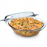 KADAX Naczynie Żaroodporne Szklane 4,4L Z Pokrywką Do Zapiekania Owalne