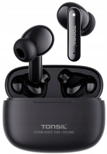CZARNE SŁUCHAWKI Bezprzewodowe Dokanałowe TONSIL T50 BT Bluetooth IPX5 V5.3 na Arena.pl