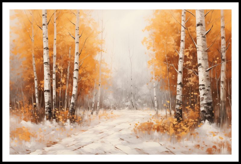 Plakat 91,5x60cm Jesienne Brzozy zdjęcie 3