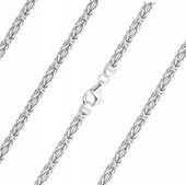 Łańcuszek Srebrny Męski 4 mm Splot Królewski Pełny Diamentowany pr 925