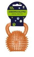 zabawka dla psa pilka z uchwyt kolce pomarań 2150