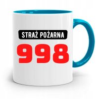 Kubek Błękitny Dla Strażaka Numer Straż Pożarna Z Nadrukiem Ze Zdjęciem